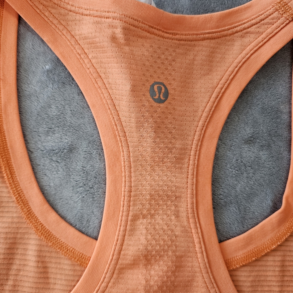 lululemon athletica Neon Yellow and Coral Ribbed Racerback Tank Tops - Picture 12 of 16
